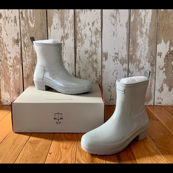 Hunter Shoes - Hunter Refined Low Heel Biker Rain Boot Boardwalk